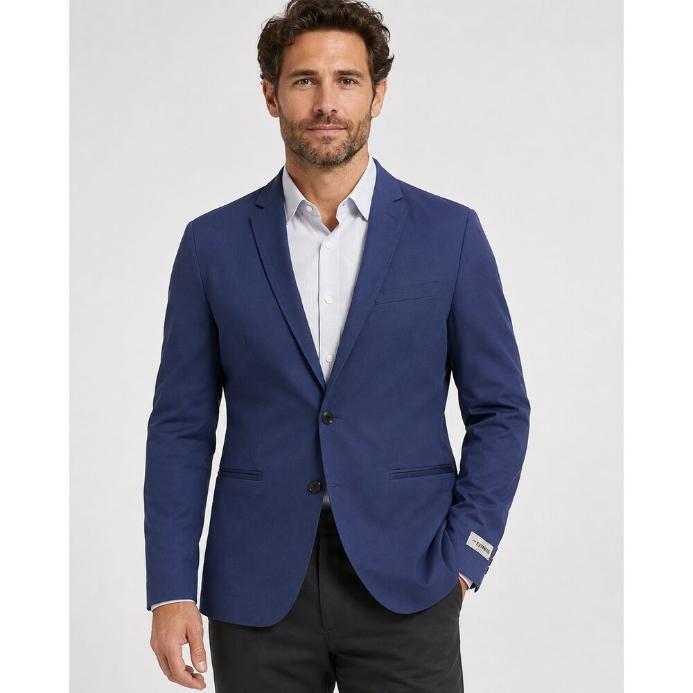 Express Photographer Slim Fit Blazer Men 40R Blue Stretch Suit Jacket NWT